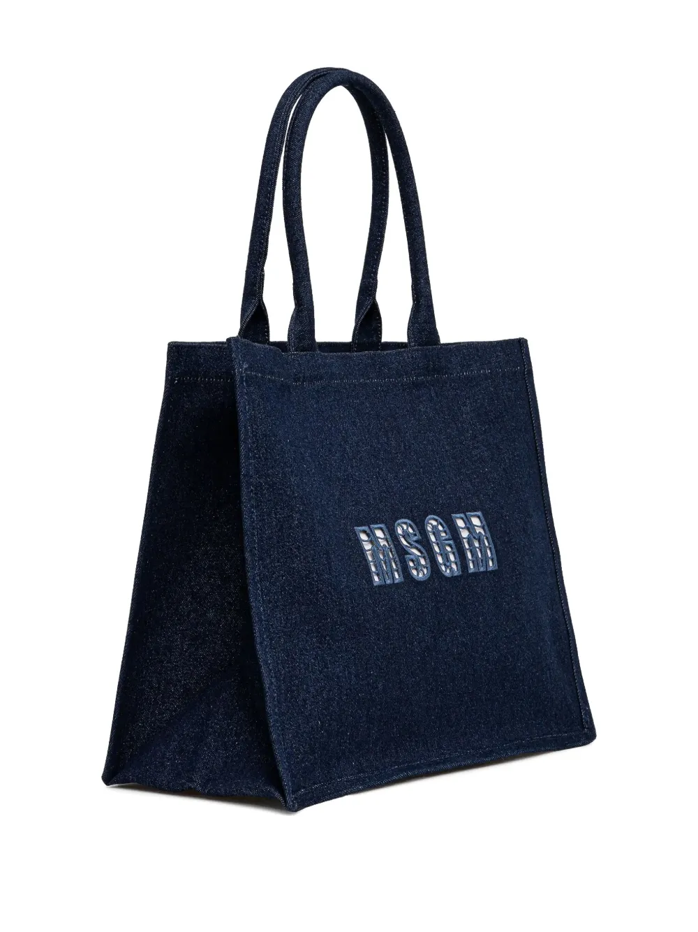 MSGM logo-appliqué tote bag - Blauw