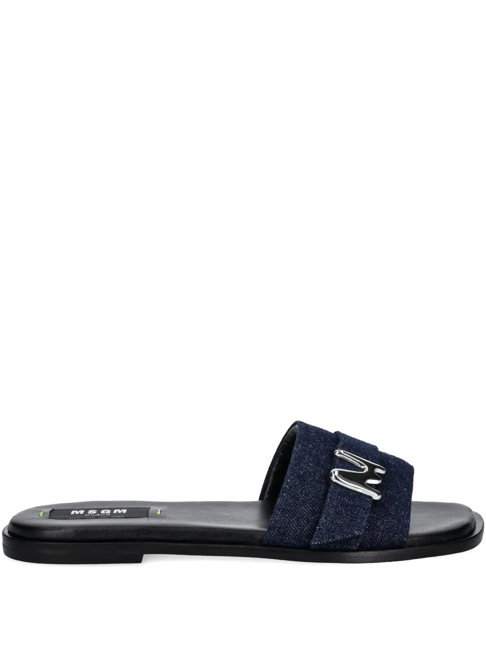 MSGM Slippers met logoplakkaat Blauw