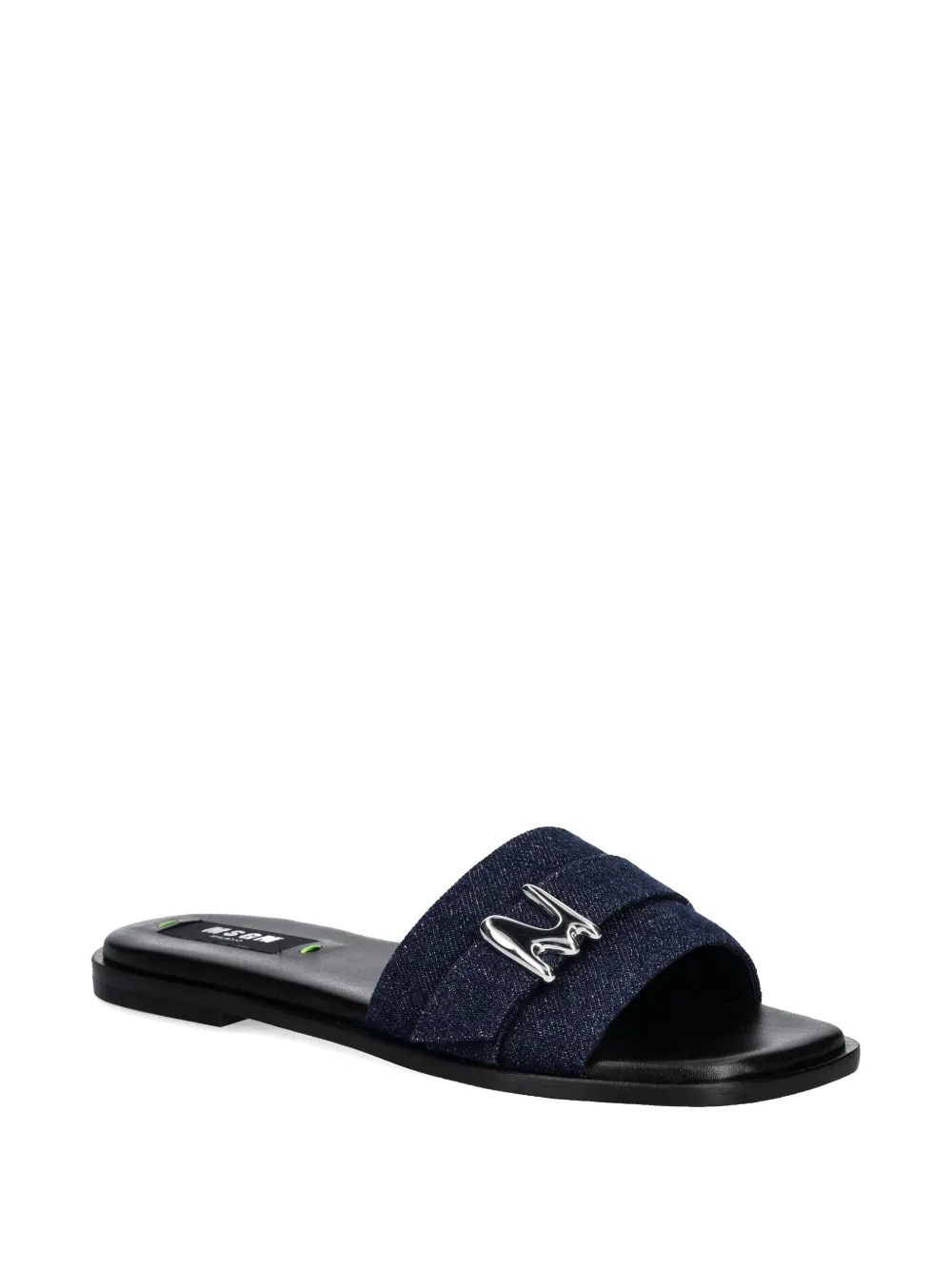 MSGM Slippers met logoplakkaat Blauw