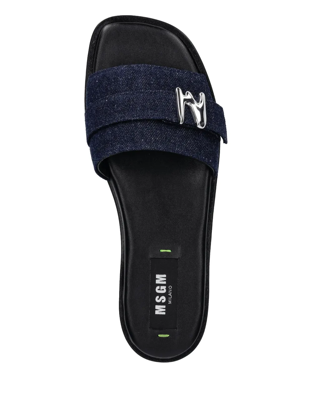 MSGM Slippers met logoplakkaat Blauw