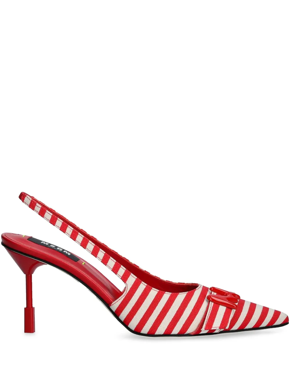 MSGM 90 mm gestreepte pumps Rood