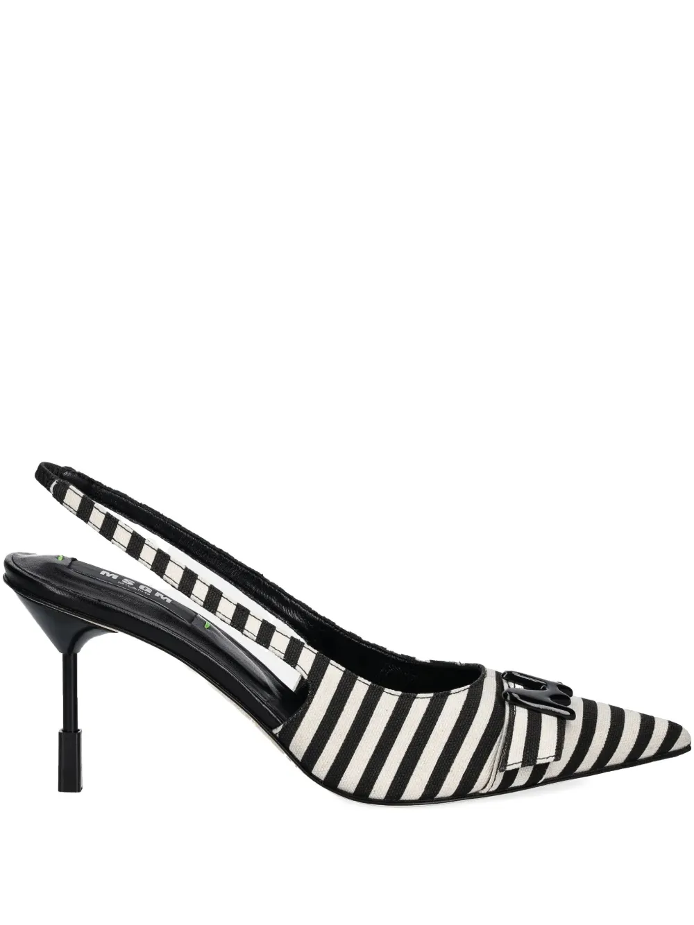 Msgm 90mm Striped Pumps In Black