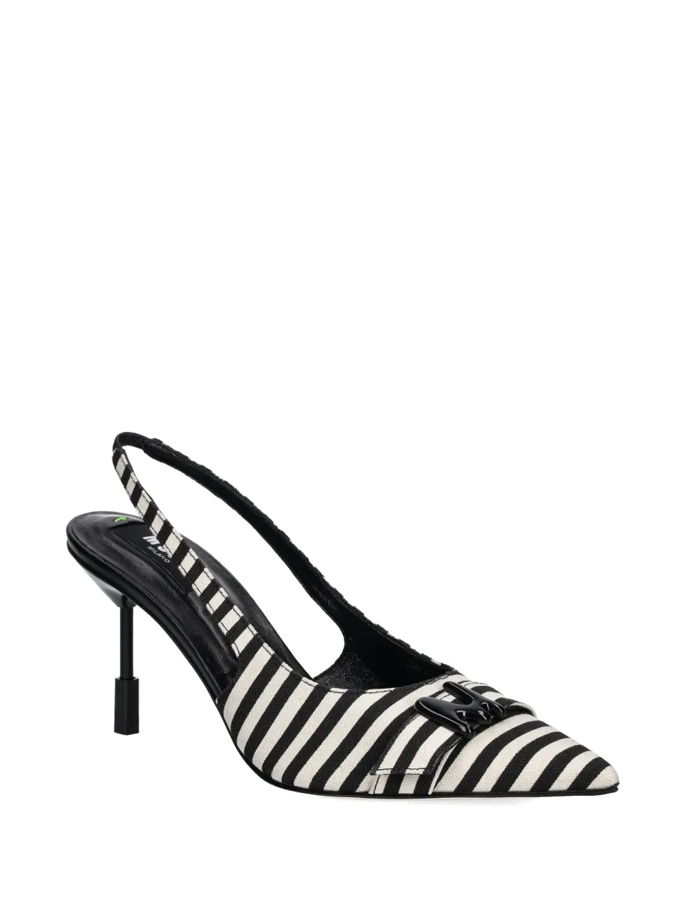 MSGM 90mm striped pumps - Zwart