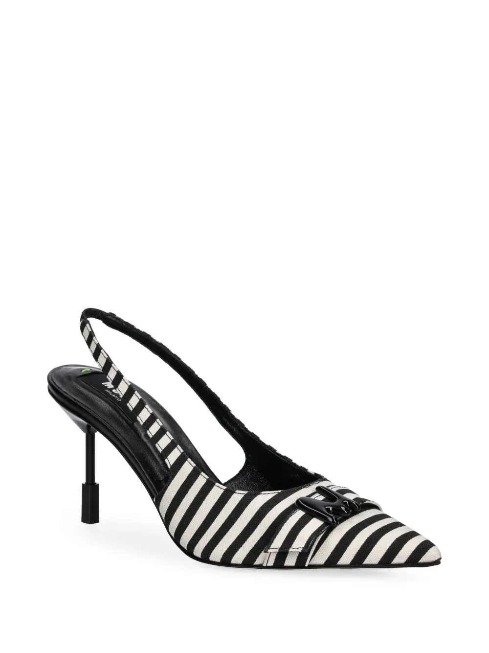 MSGM 90mm striped pumps Black