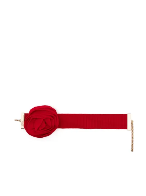 Blumarine satin-rose choker