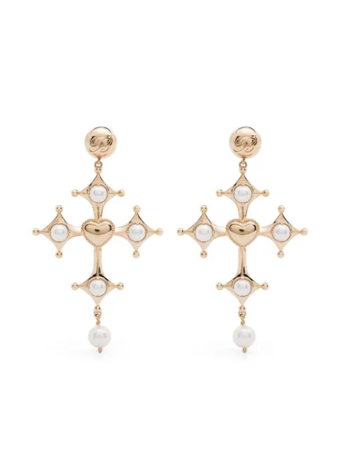 Blumarine aretes con dije de cruz