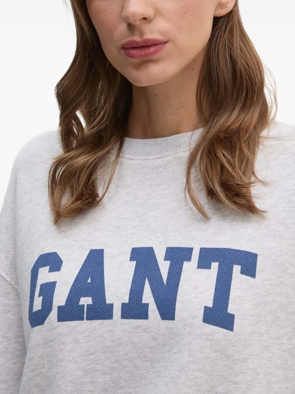 Gant Katoenen sweater met logoprint Grijs