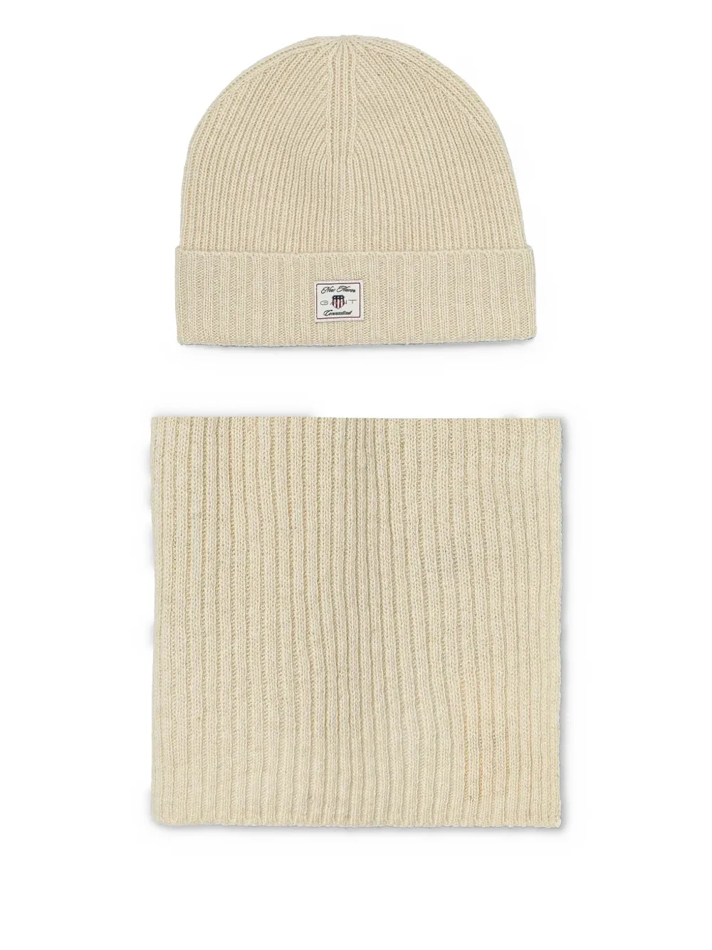 Gant Logo-patch Beanie In White