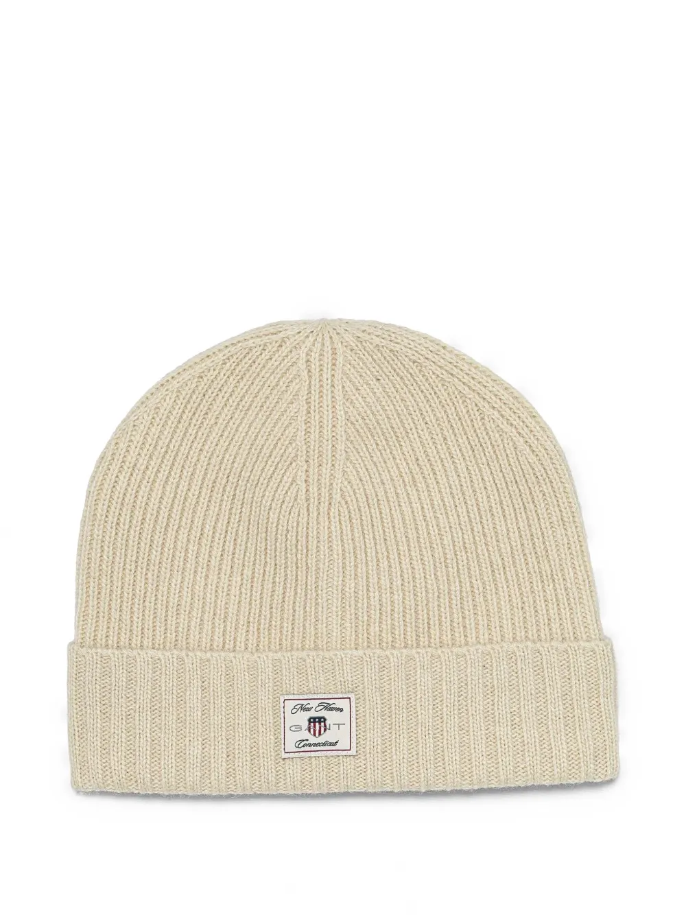 Gant logo-patch beanie - Wit