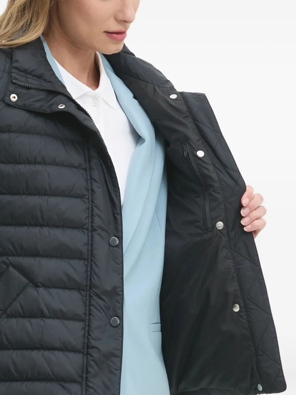 Gant Quilted Button-fastening Vest In Black