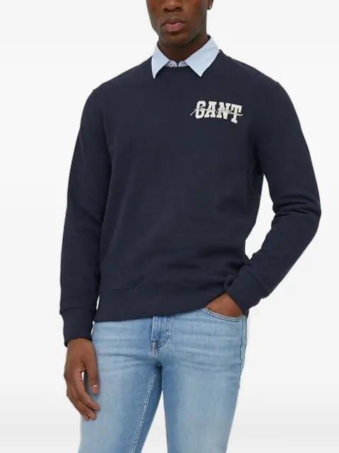 Gant logo-embroidered crew-neck sweatshirt