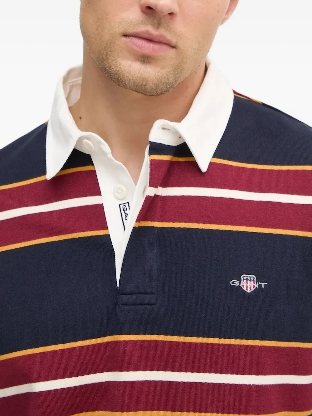 Gant striped rugby polo shirt Blauw