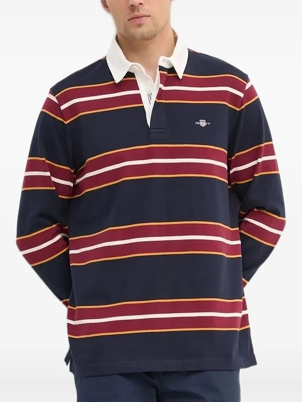 Gant striped rugby polo shirt Blauw
