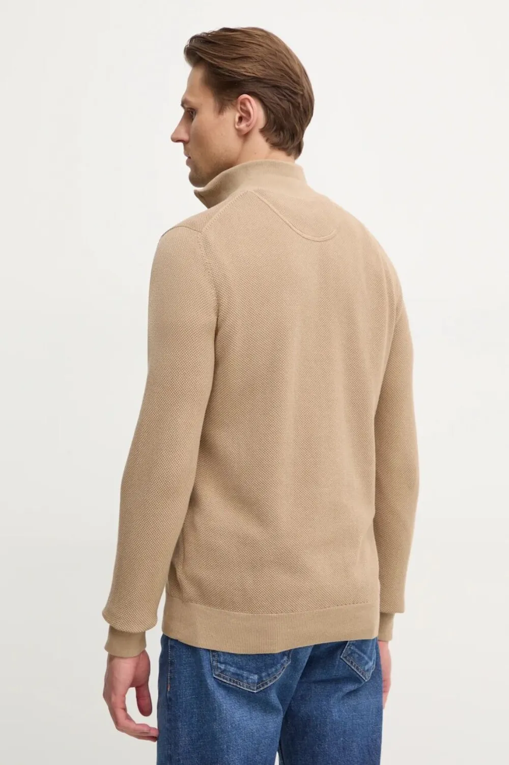 Gant Half-zip Sweater In Nude