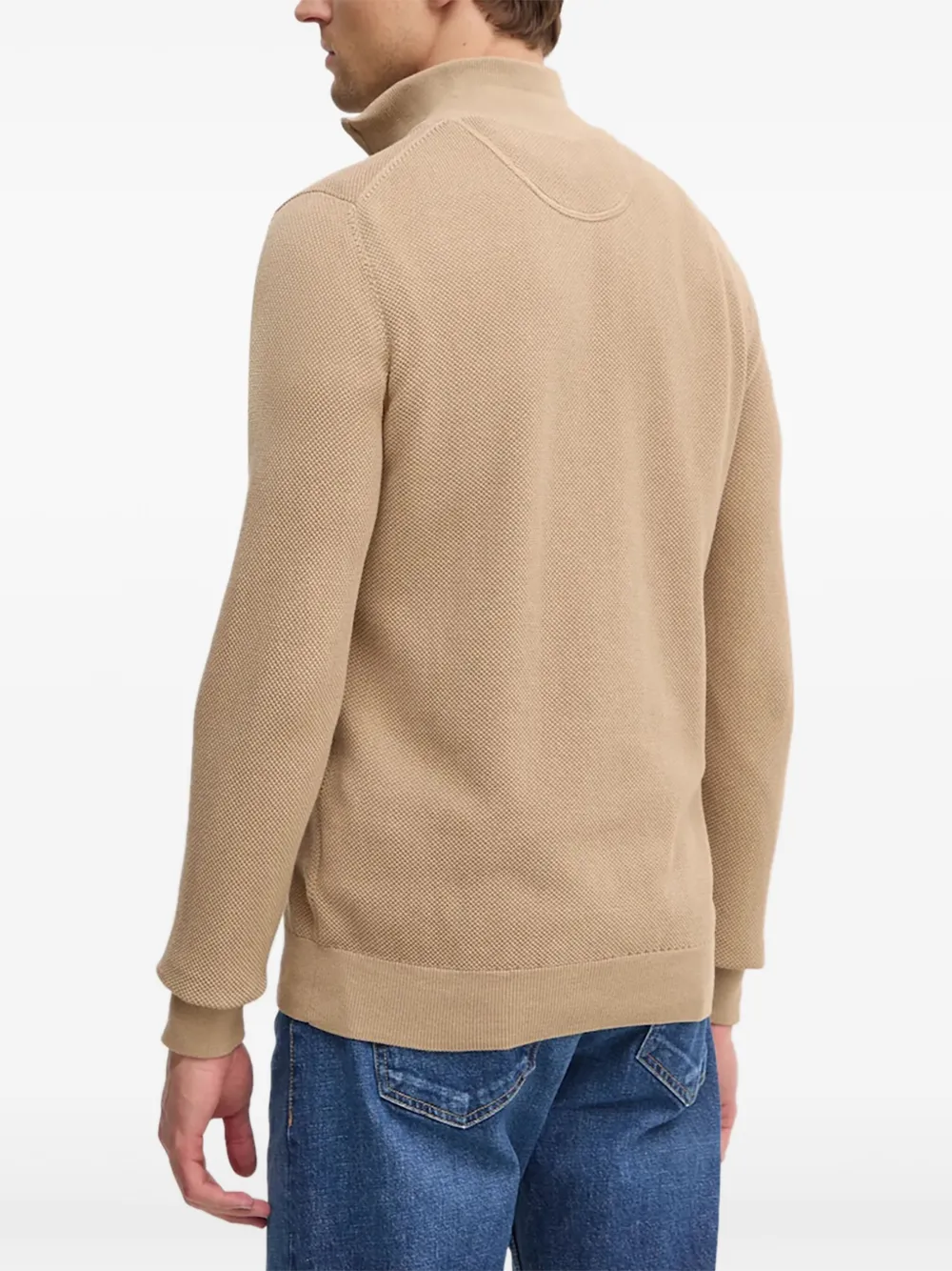 Gant Trui met halve rits - Bruin