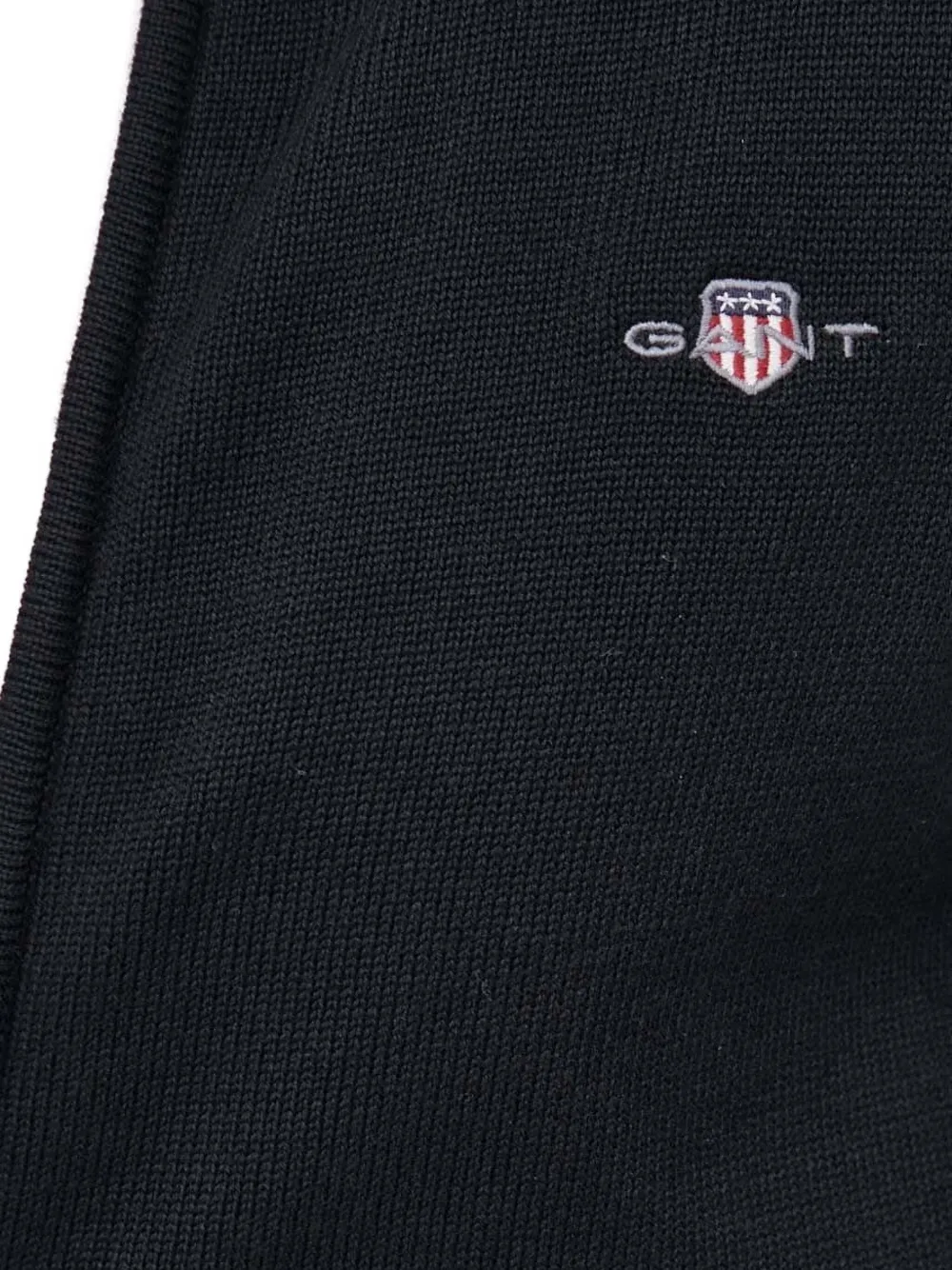 Gant Vest met rits en logo Zwart