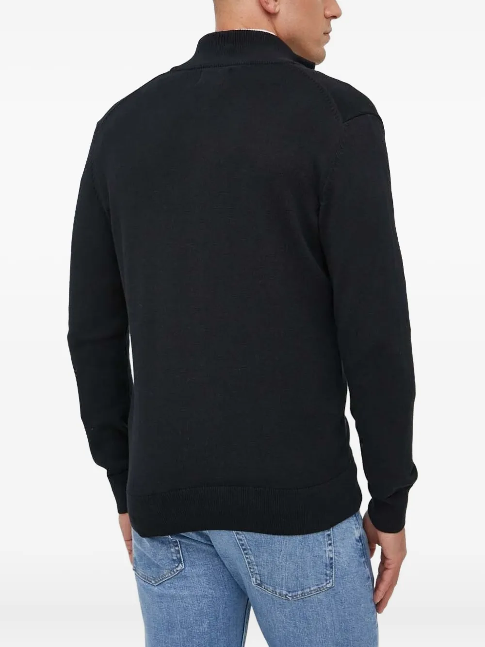 Gant Vest met rits en logo Zwart