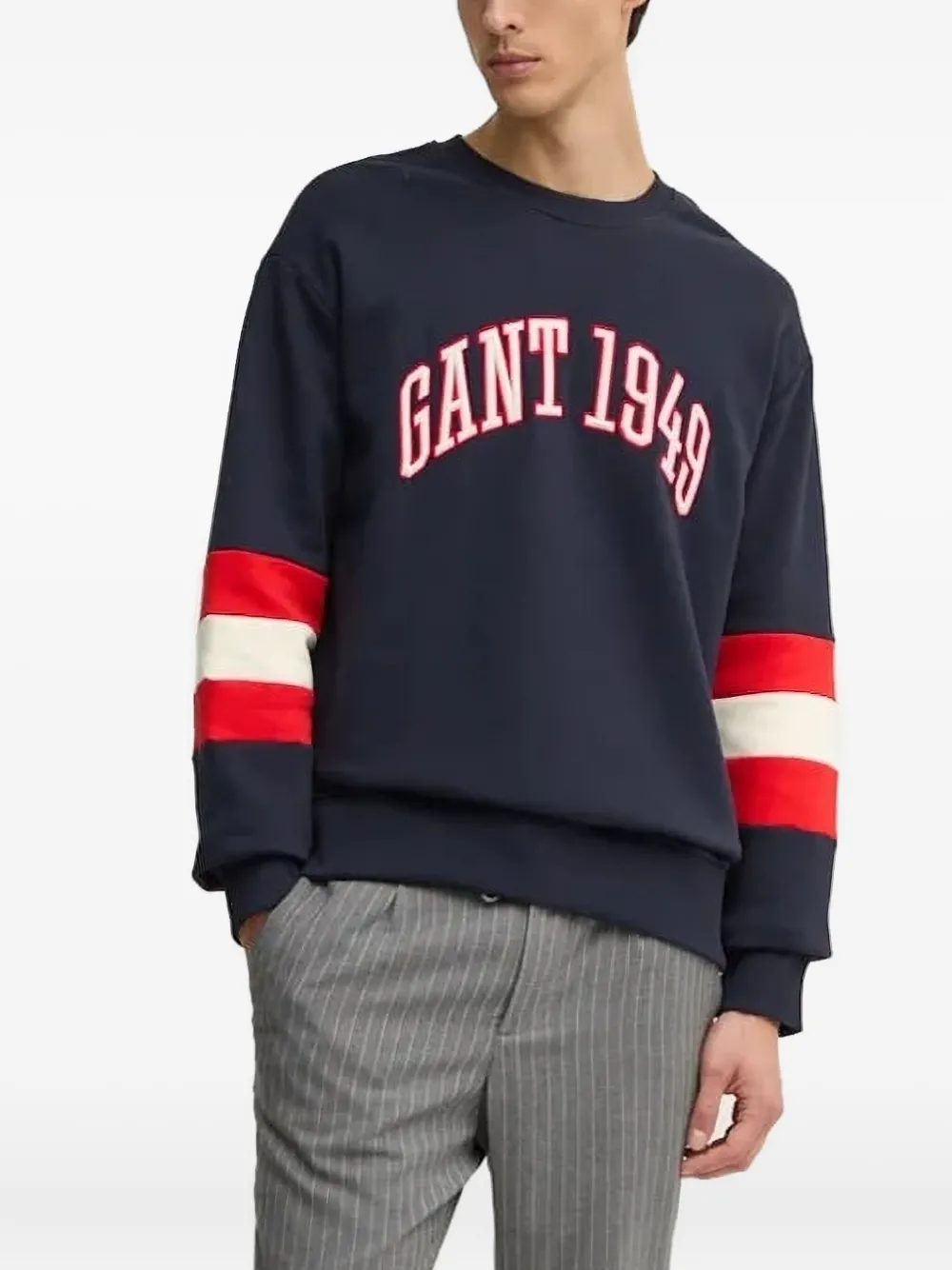 Gant Logo-embroidered Sweatshirt In Blue