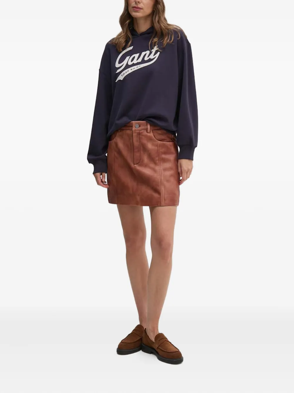 Gant logo-appliqué hoodie - Blauw