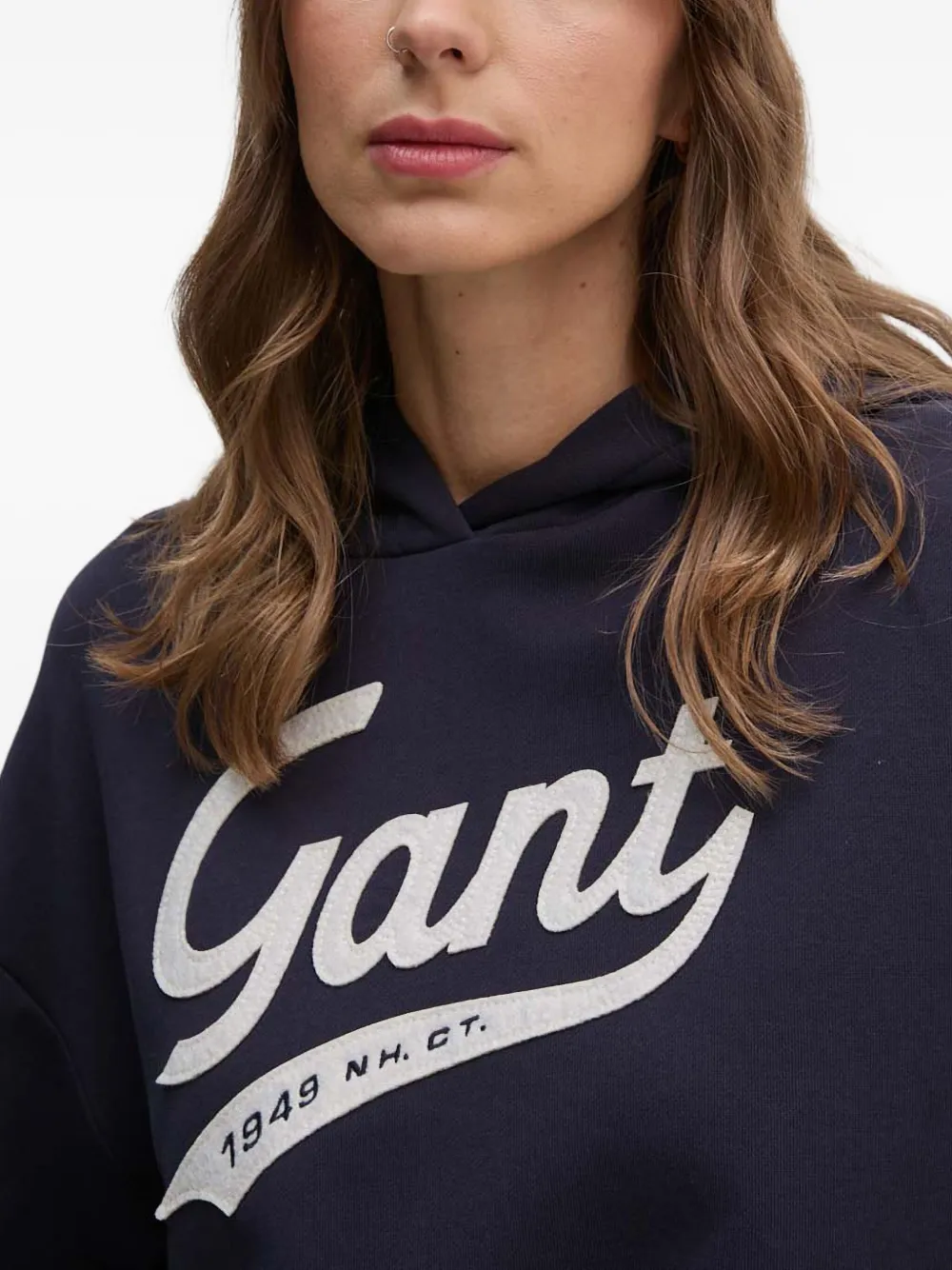 Gant Hoodie met logo-applicatie Blauw
