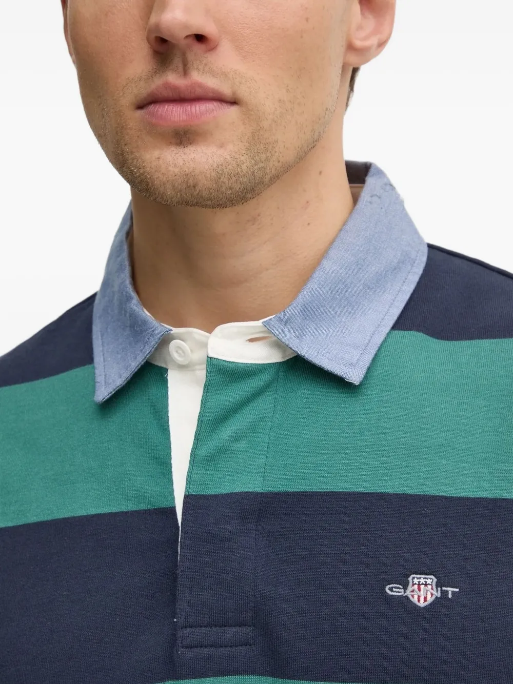Gant Gestreept poloshirt Groen