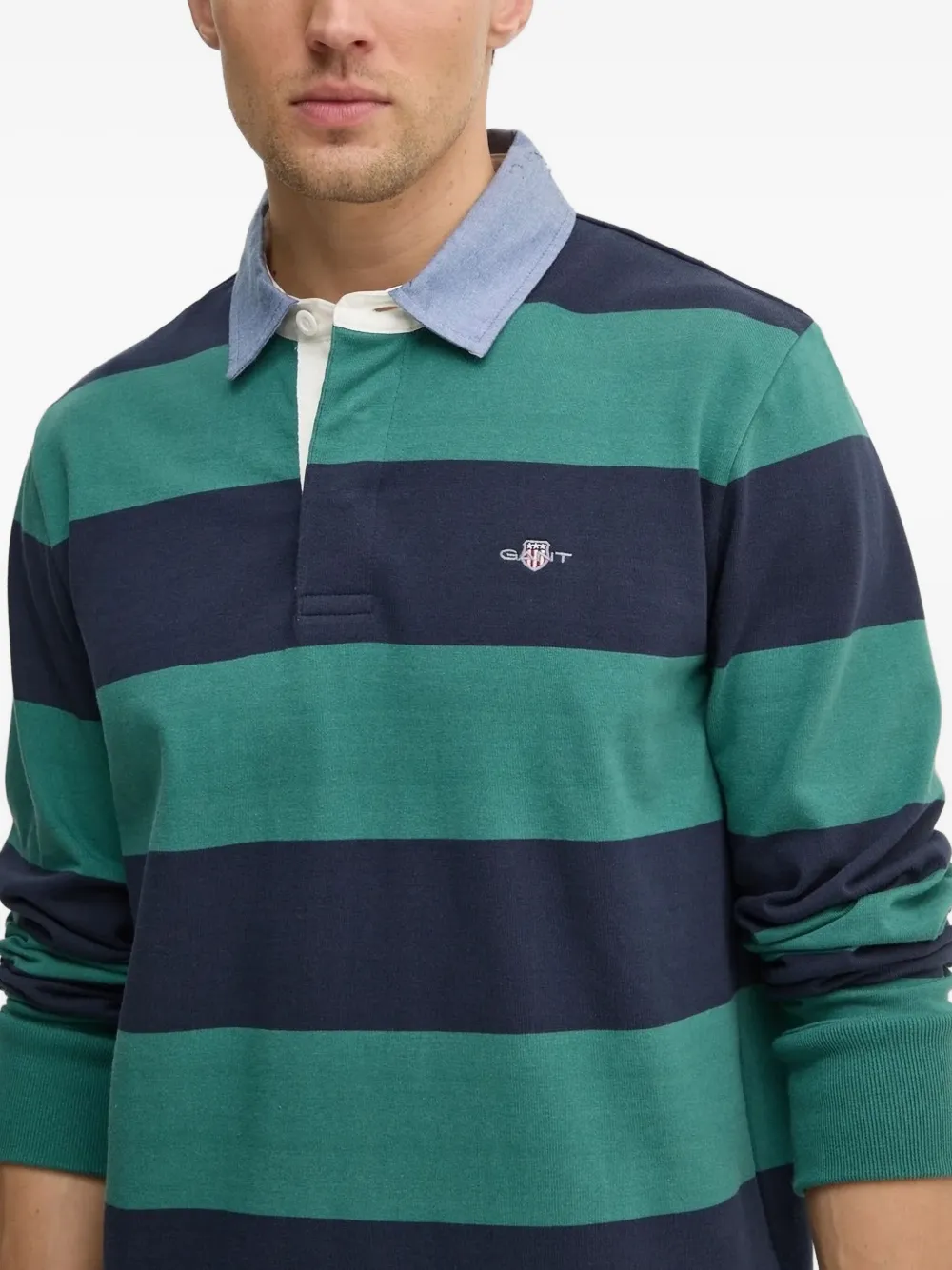 Gant Gestreept poloshirt Groen