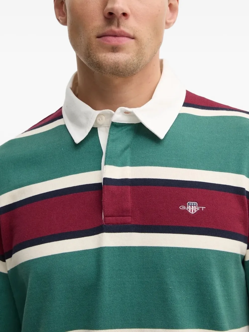 Gant Gestreept poloshirt Groen