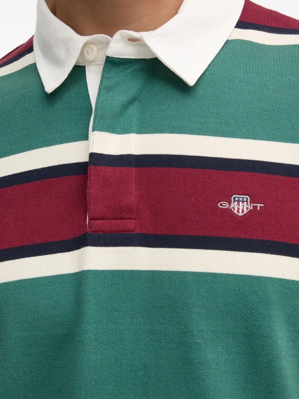 Gant Gestreept poloshirt Groen
