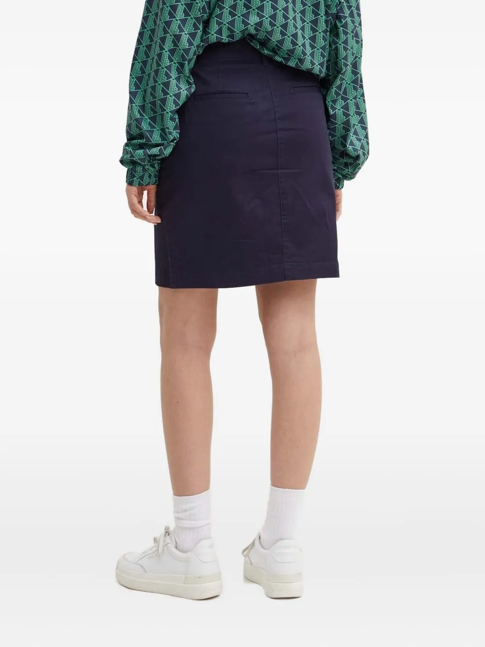 Gant Twill mini-rok met knoopsluiting - Blauw