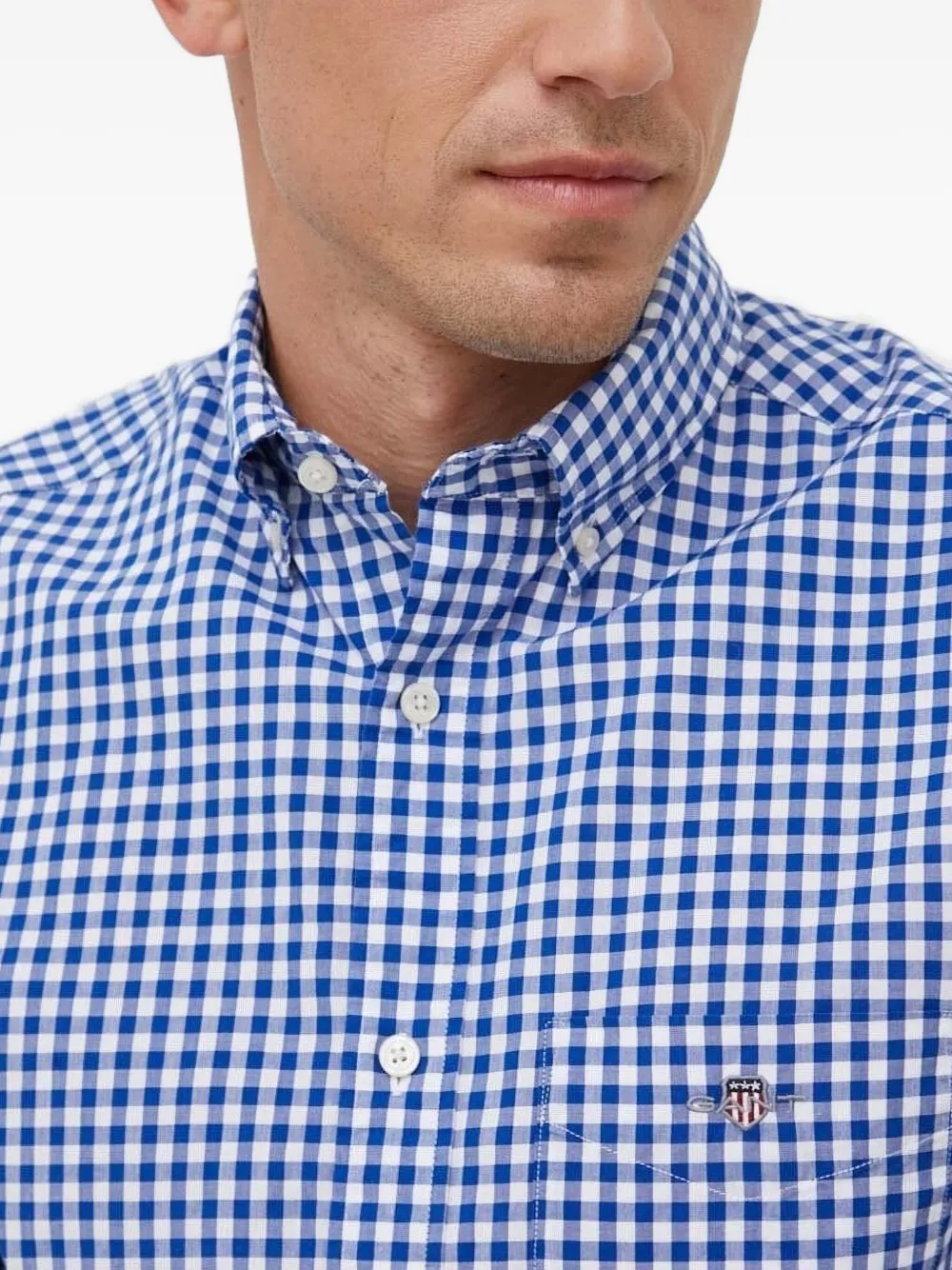 Gant Overhemd met gingham ruit Blauw