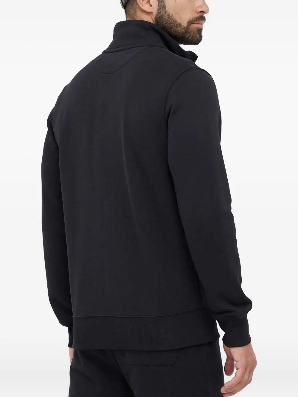 Gant Shield logo-embroidered zip-neck sweater - Zwart