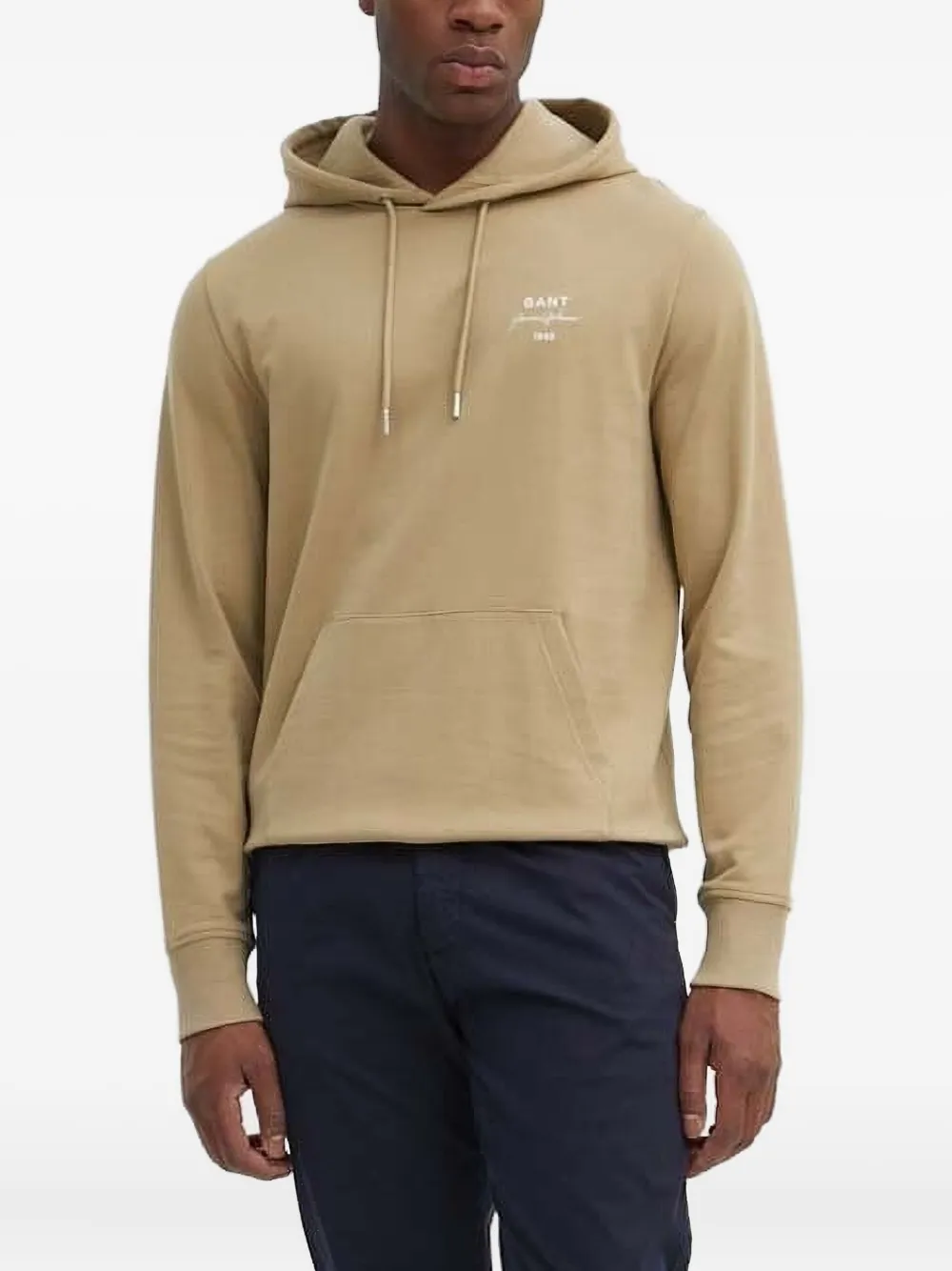 Gant Hoodie met geborduurd logo Beige