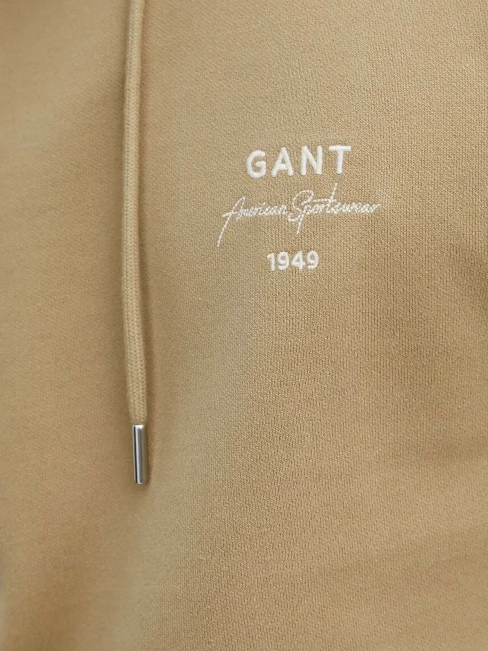 Gant Hoodie met geborduurd logo Beige