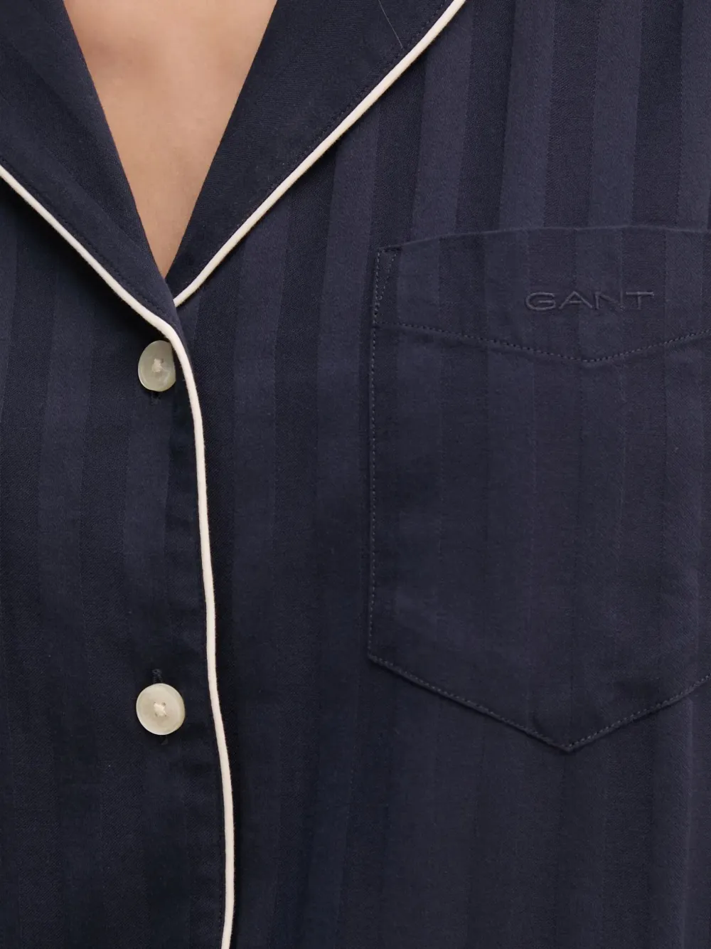 Gant Striped Piped Pyjamas In Blue