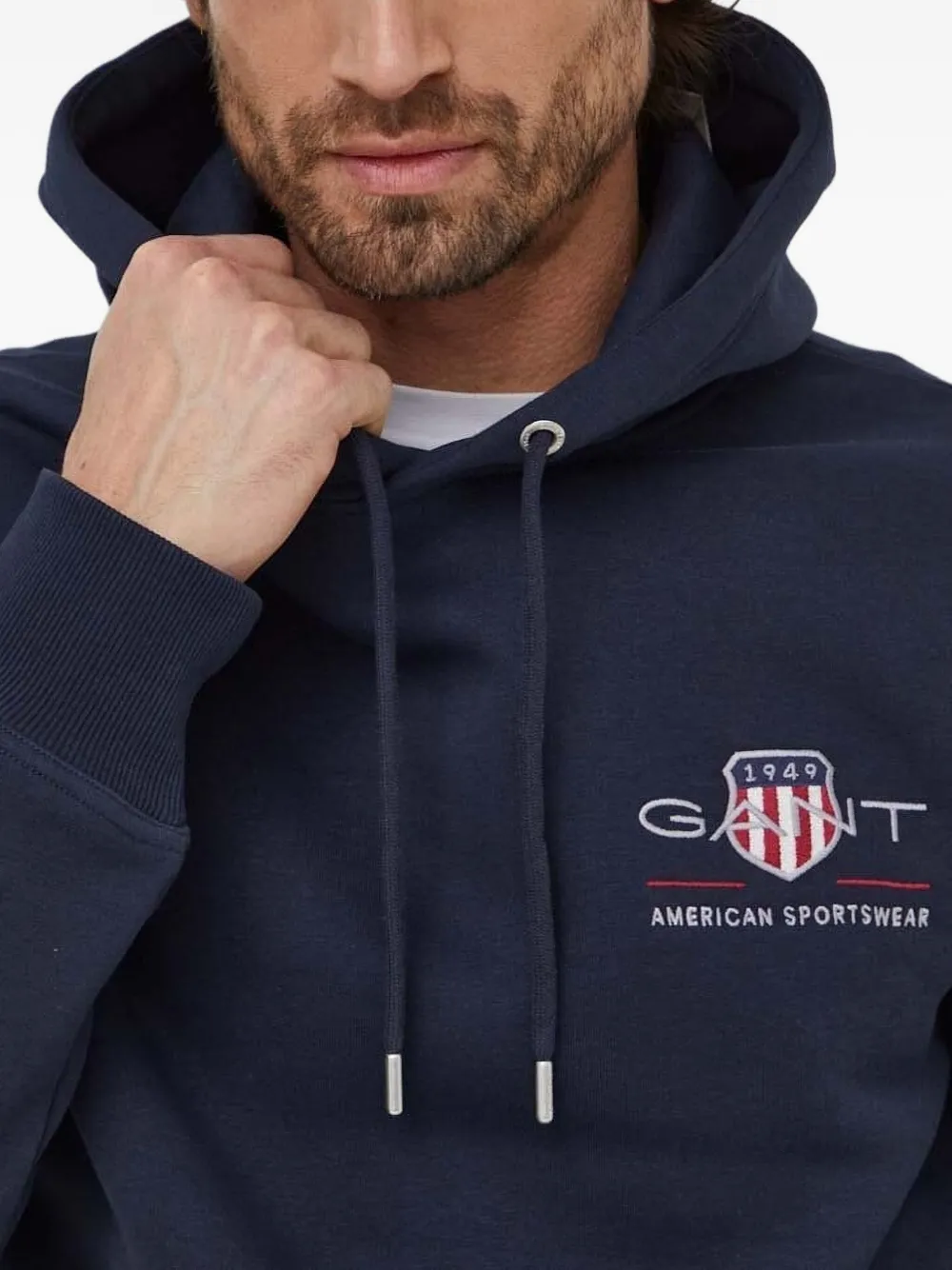Gant Archive Shield hoodie met geborduurd logo Blauw