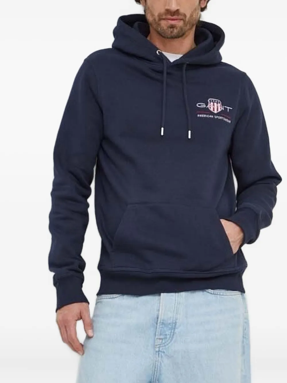 Gant Archive Shield hoodie met geborduurd logo Blauw