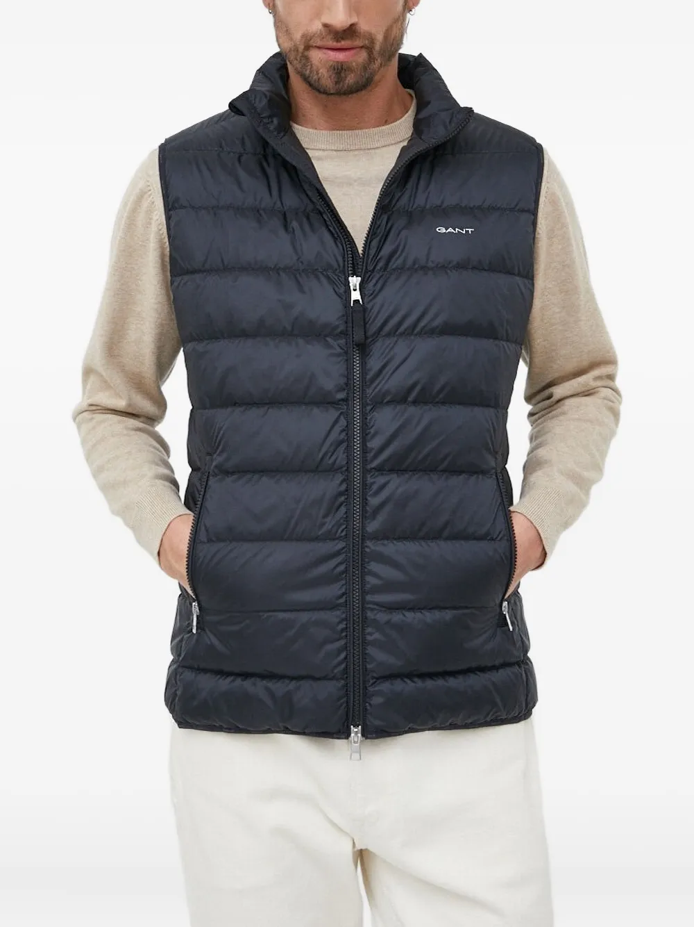 Gant Bodywarmer met rits Blauw