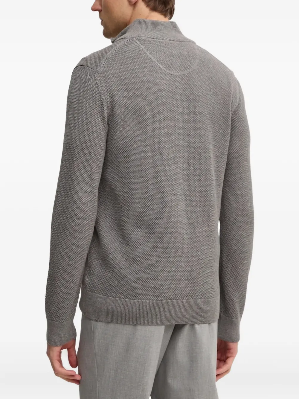 Gant Vest met rits en textuur Grijs