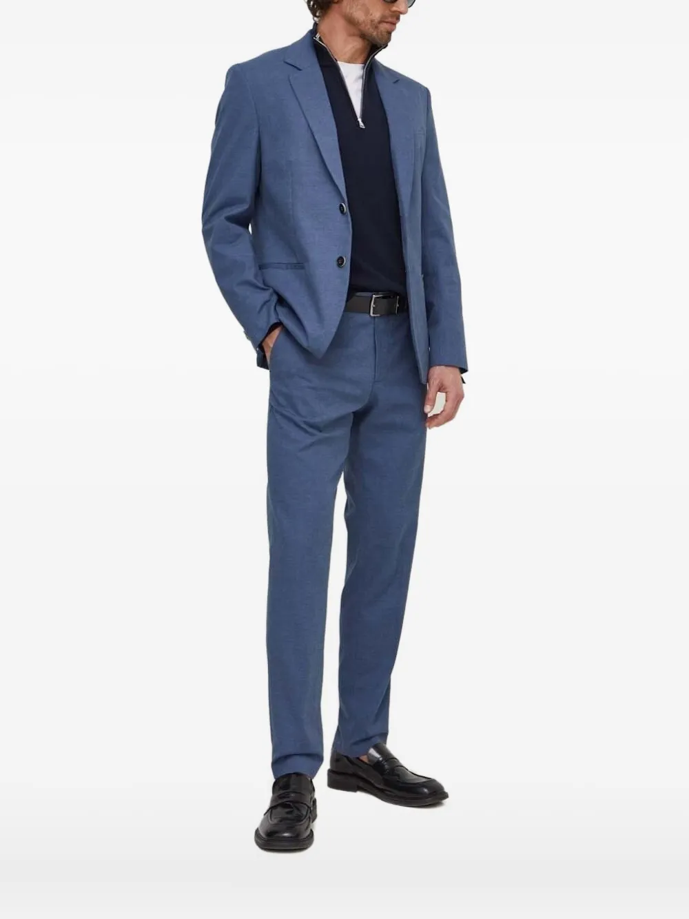 Gant Trui met halve rits en textuur Blauw