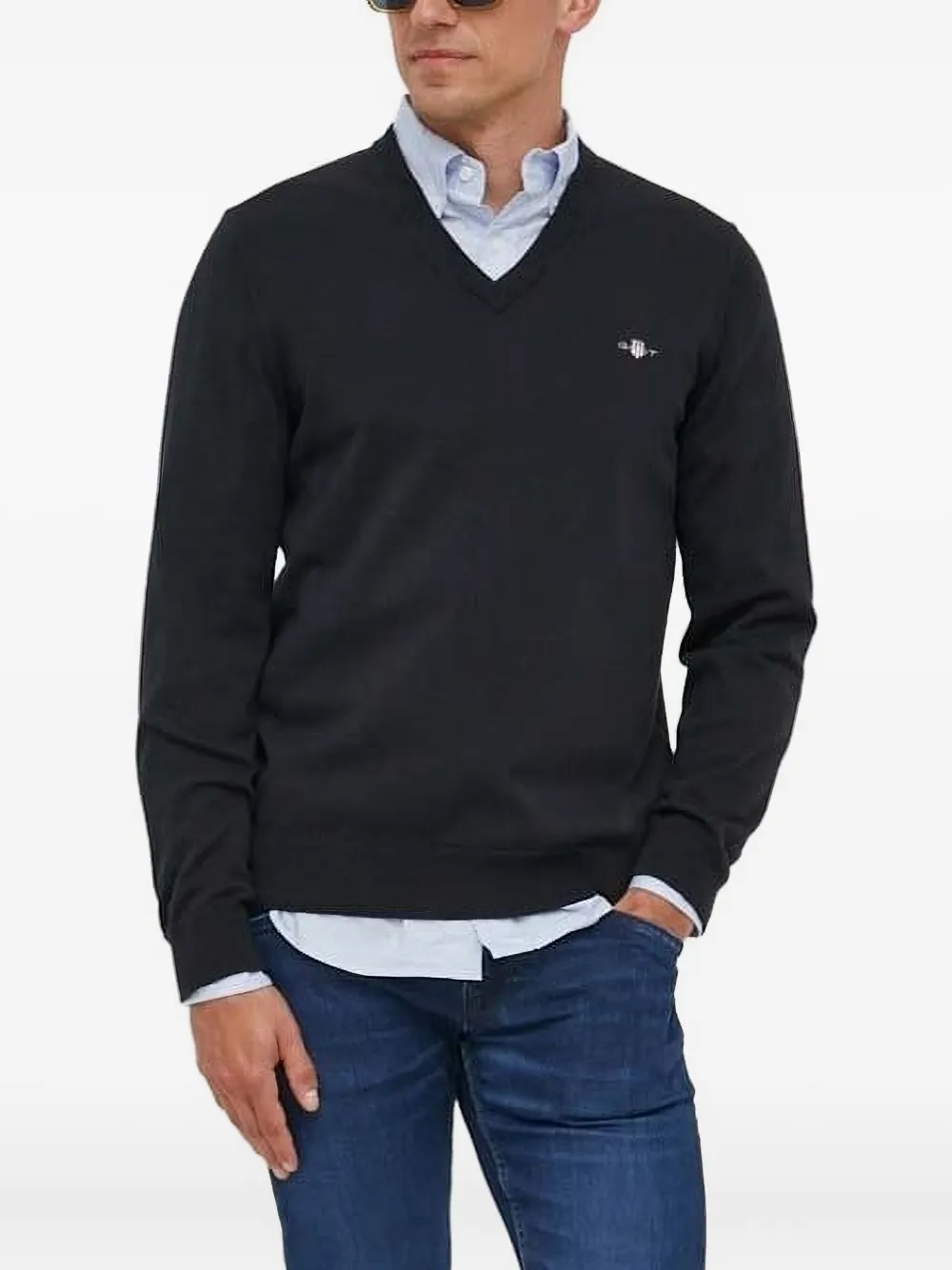Gant Trui met V-hals Zwart