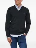 Gant V-neck cotton sweater - Black
