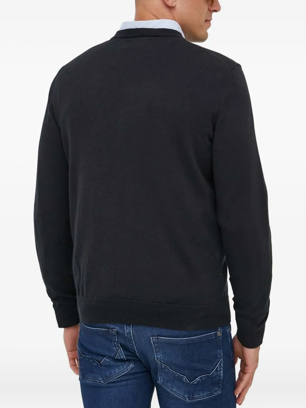 Gant V-neck cotton sweater - Zwart
