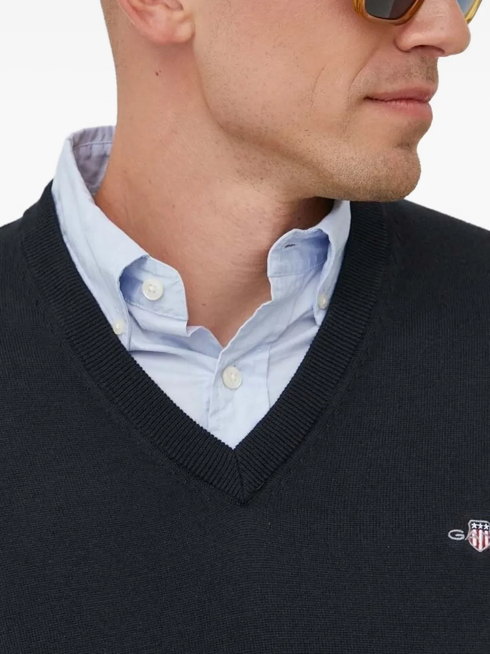 Gant Trui met V-hals Zwart