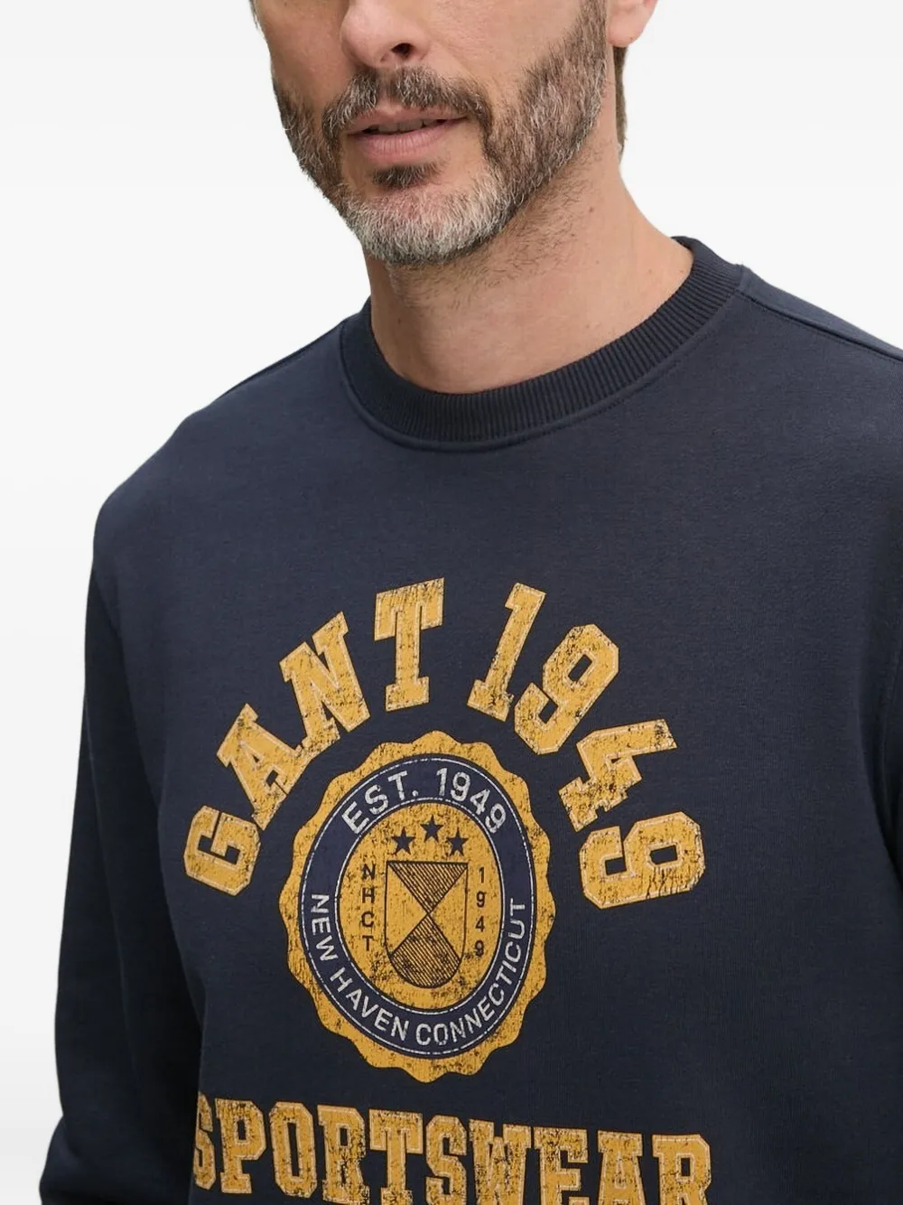 Gant Sweater met logoprint Blauw