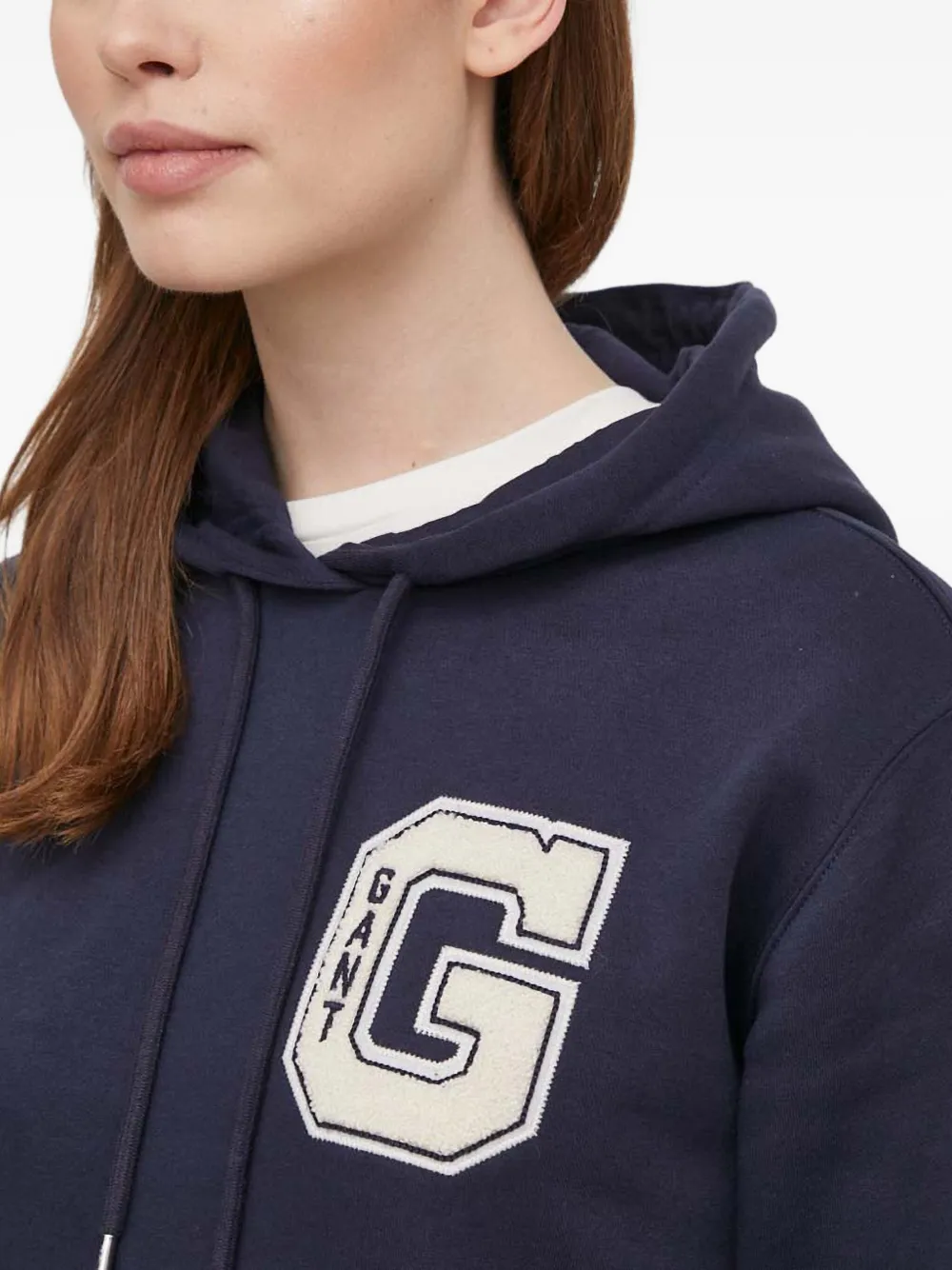 Gant Hoodie met logo Blauw
