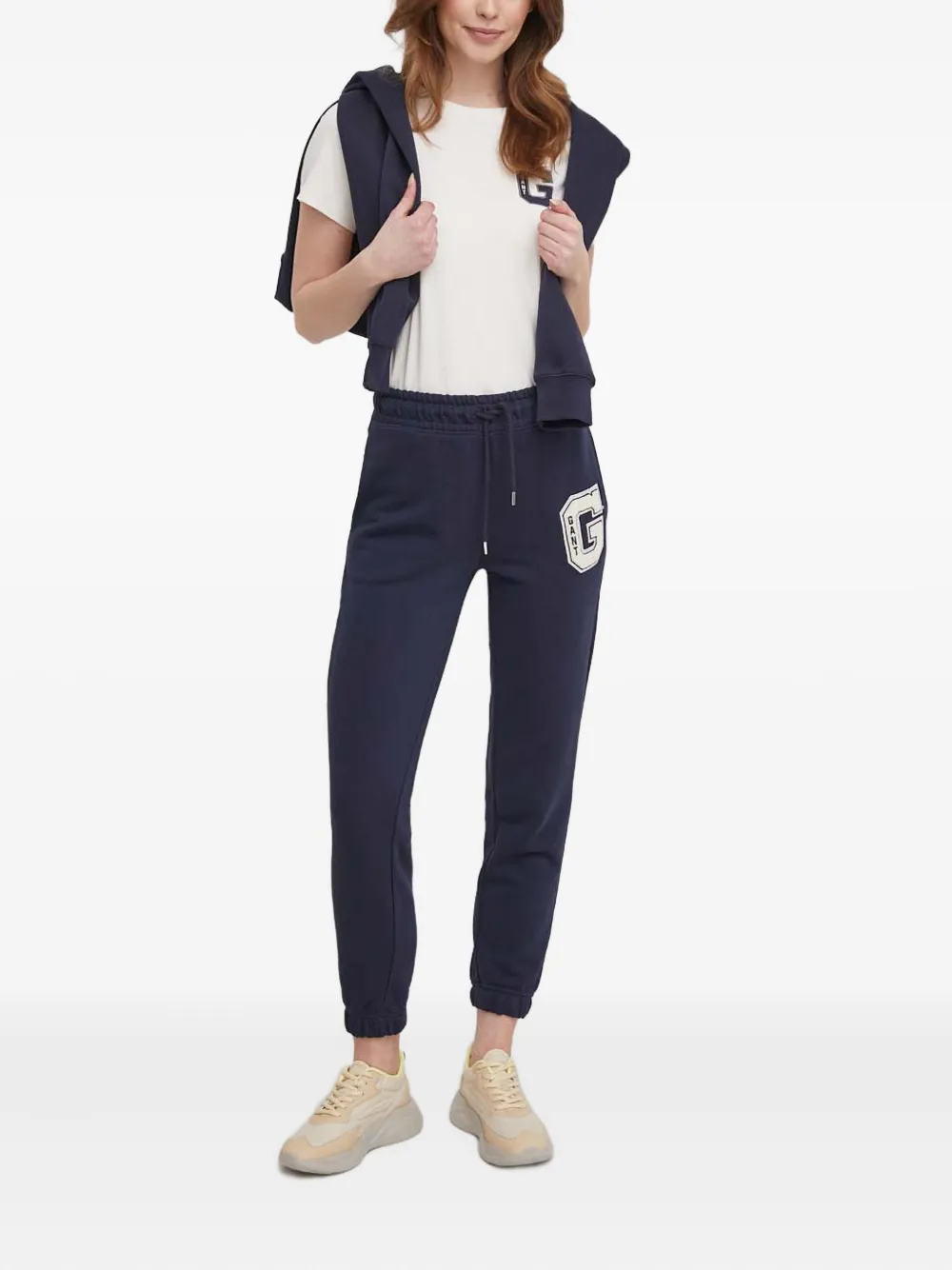Gant Hoodie met logo - Blauw