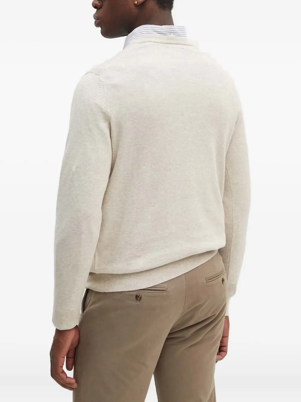 Gant V-neck logo sweater Beige