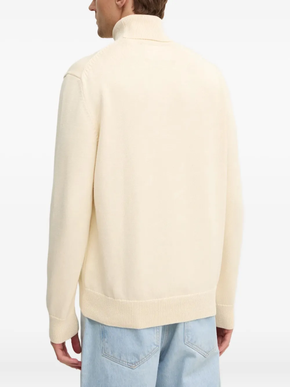 Gant Logo-lettering Turtleneck Sweater In Neutral