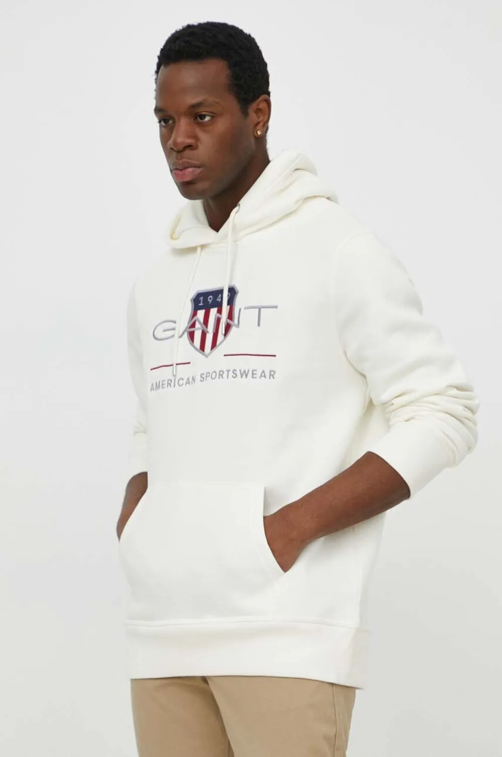 Gant Felpa con cappuccio Archive Shield - Bianco