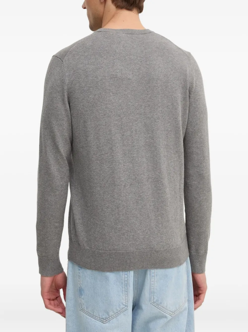 Gant logo-embroidered crew-neck sweater - Grijs